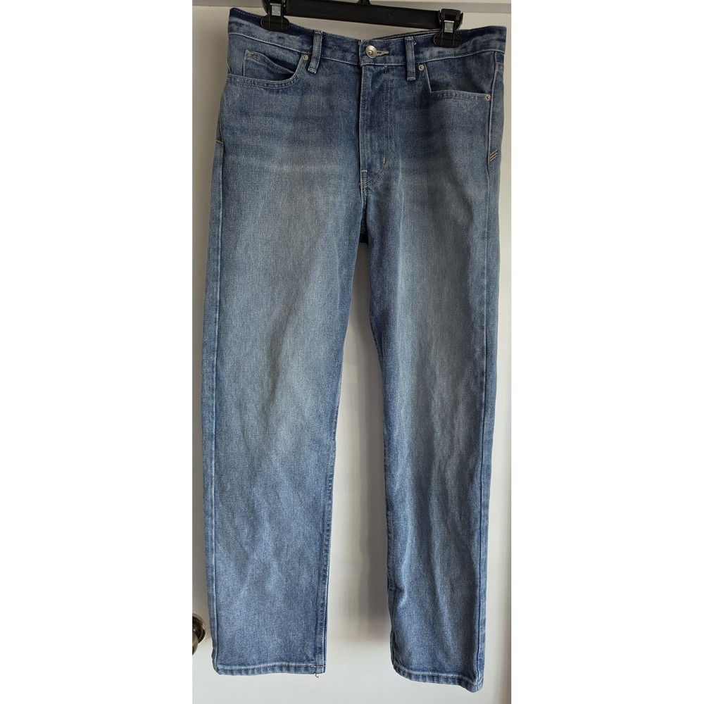 BDG Men's Straight Jeans 31x32 Blue Solid 100% Cotton Casual Denim Pants